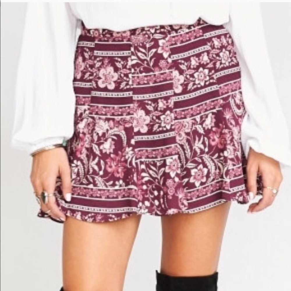 NWT Show Me Your Mumu Purple Printed Mini Skirt